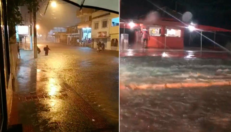 Em menos de uma hora, diversas ruas da Grande Vitória ficaram alagadas (Foto: Reprodução / WhatsApp)