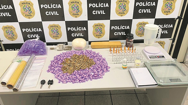 Material apreendido. (Foto: PCES)