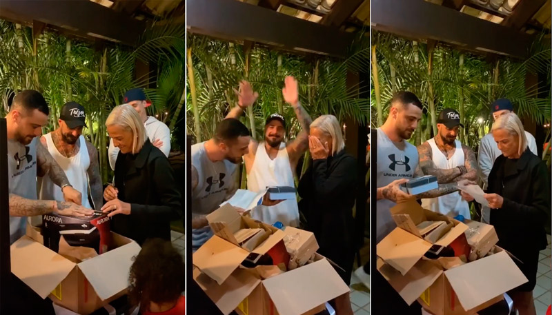 Felipe Tito fez uma brincadeira com a mãe para entregar o presente (Foto: Reprodução / Instagram)