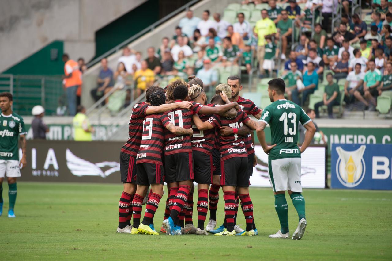 O Flamengo venceu neste domingo (1º) o time do Palmeiras em jogo de torcida única. (Foto: Alexandre Vidal/Flamengo)