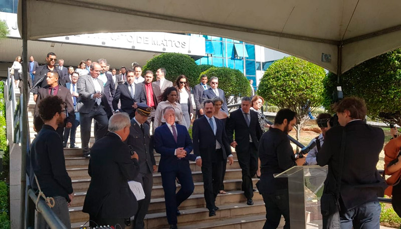Novo presidente do Tribunal de Justiça ao lado do Governador Renato Casagrande (Foto: Fabiana Tostes)