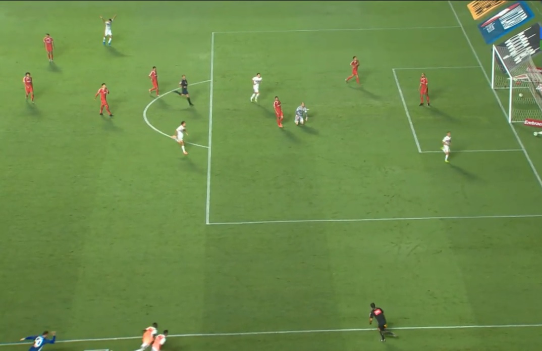 Primeiro gol da partida foi marcado por Antony (Foto: Reprodução/ SporTV/ Premiere)