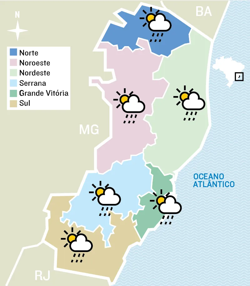 Imagem ilustrativa da imagem Previsão de ventos fortes e chuva intensa nesta sexta