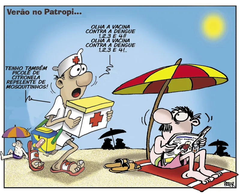Imagem ilustrativa da imagem "Verão no Patropi" é o tema da charge de Pater