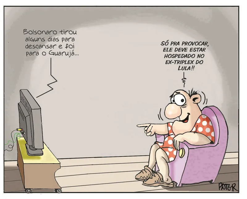 Imagem ilustrativa da imagem Folga de Bolsonaro é tema da Charge do Dia