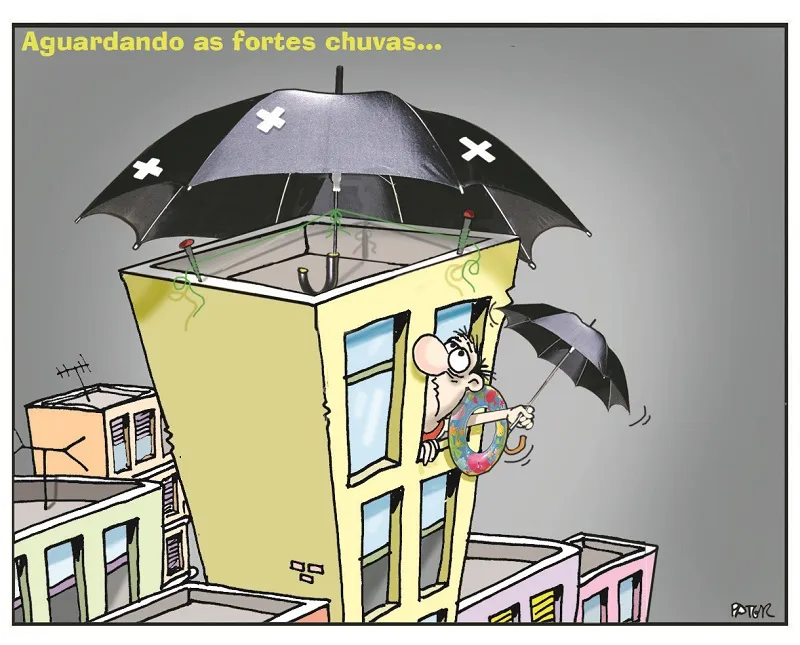 Imagem ilustrativa da imagem Chuva é o assunto da Charge do Dia