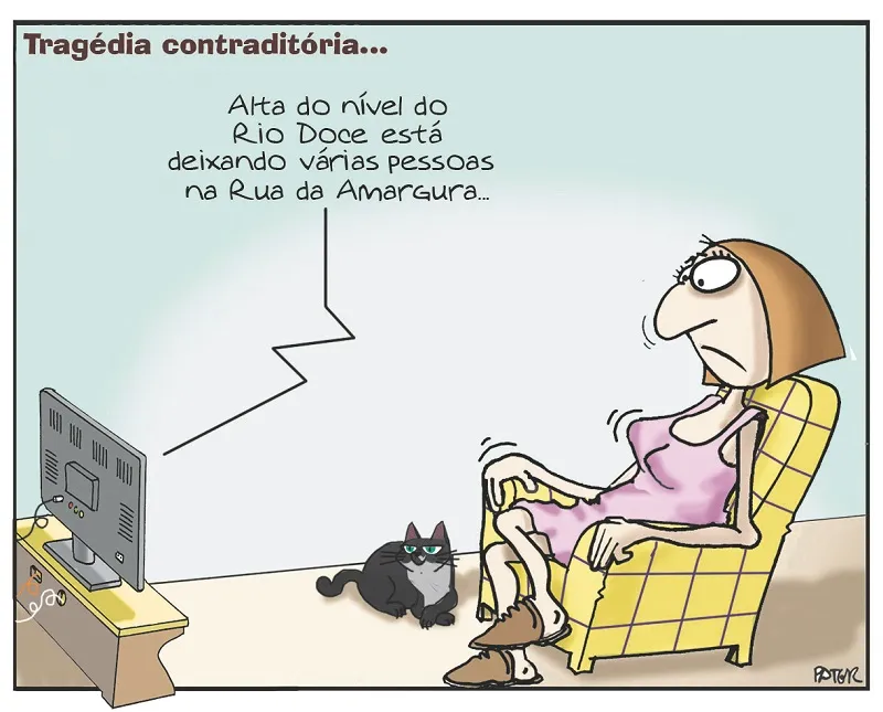 Imagem ilustrativa da imagem Chuva no Estado é o tema da Charge do Dia