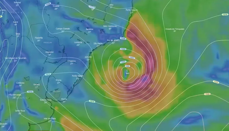 Imagem ilustrativa da imagem 'Kurumí' se forma em alto-mar e pode trazer chuva forte para o Estado