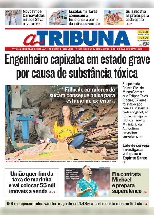 Imagem ilustrativa da imagem Clique aqui e confira os destaques do jornal A Tribuna deste sábado