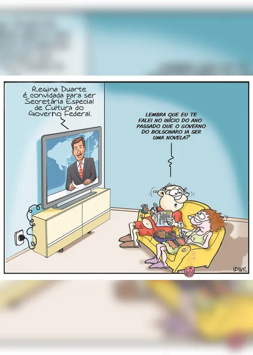 Imagem ilustrativa da imagem Regina Duarte no governo é o tema da Charge do Dia