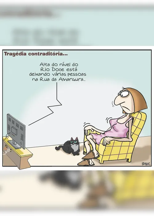 Imagem ilustrativa da imagem Chuva no Estado é o tema da Charge do Dia