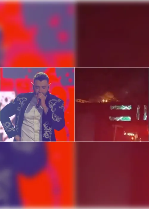 Imagem ilustrativa da imagem Palco de Gusttavo Lima pega fogo durante show