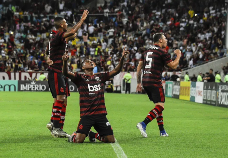 Jogadores do Flamengo comemoraram o gol