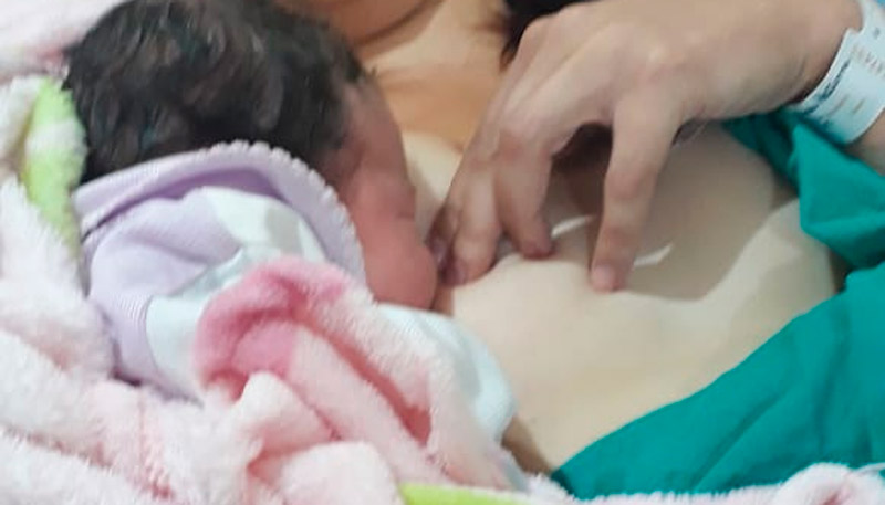 A pequena Helena nasceu sem complicações (Foto: Compartilhada via WhatsApp)