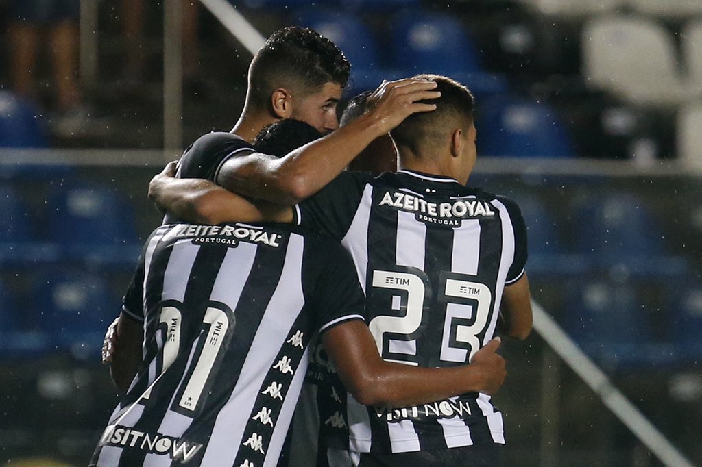 Jogadores comemoram o segundo gol contra o Vitória (Foto: Vitor Silva / Botafogo)