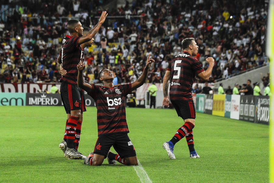 Jogadores do Flamengo comemoraram o gol (Foto: Marcelo Cortes/ Flamengo)