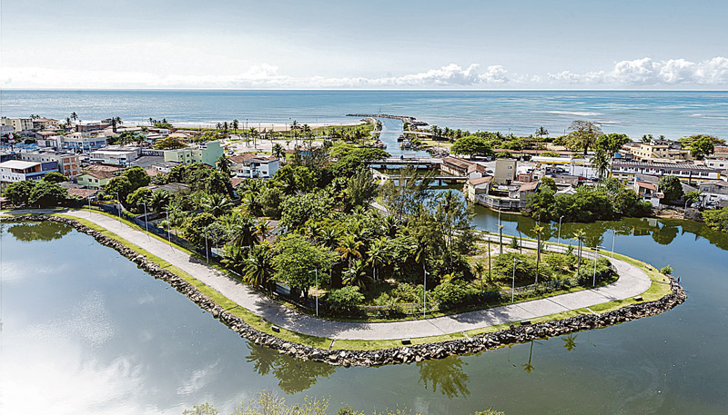Paisagem vista do Enseada Jacaraípe Residencial Clube: condomínio fica a 400 metros da praia de Jacaraípe, na Serra (Foto: Divulgação / Camila Santos)