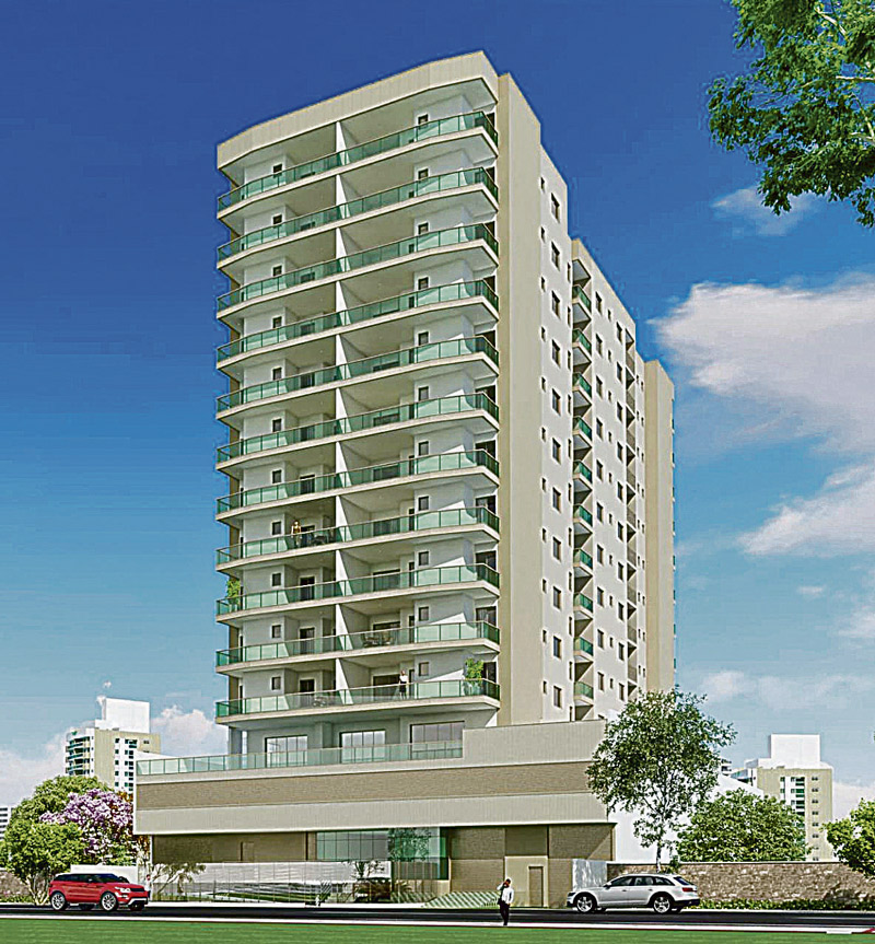 Perspectiva do edifício Palazzo, que a Barbosa Barros vai construir na Praia da Costa, em Vila Velha. Prédio terá apartamentos de 3 quartos com 90m e de 4 quartos com 144m. O preço parte de R$ 460 mil (3 quartos) e R$ 810 mil (4 quartos) (Foto: Divulgação / Barbosa Barros)