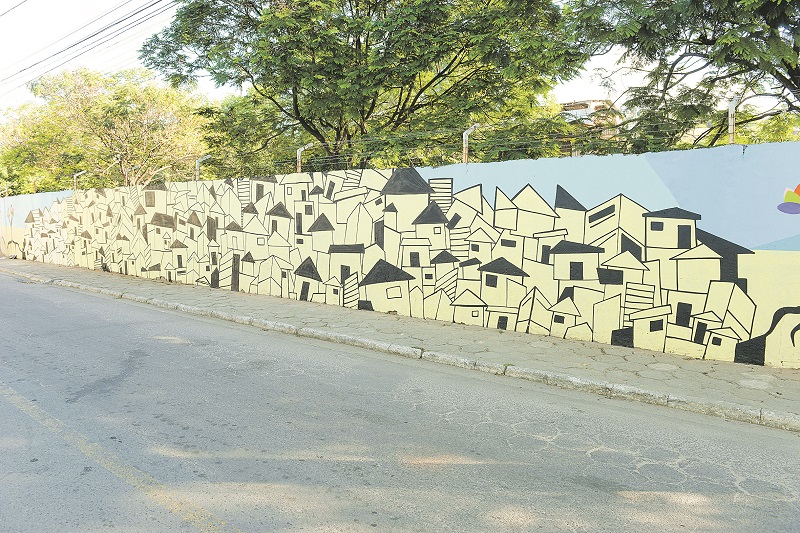 Muro no bairro Resistência com arte feita pelo grafiteiro Handerson Chic. (Foto: Divulgação/Prefeitura de Vitória)