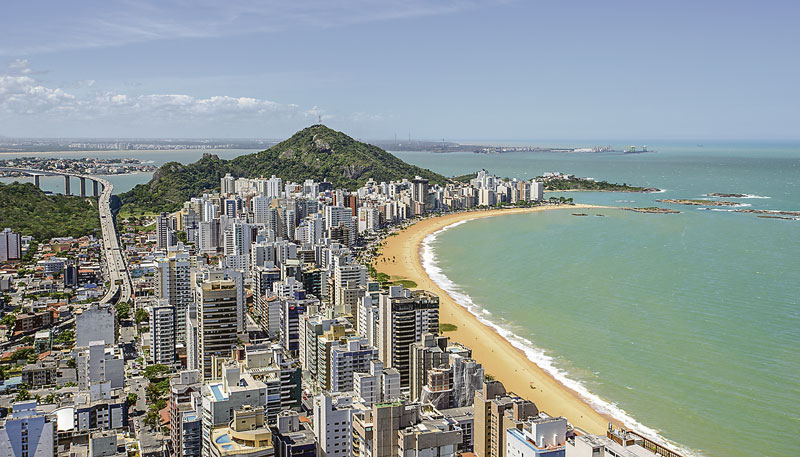 Vista de cima do bairro Praia da Costa, em Vila Velha (Foto: Gabriel Lordello/ Mosaico Imagem)