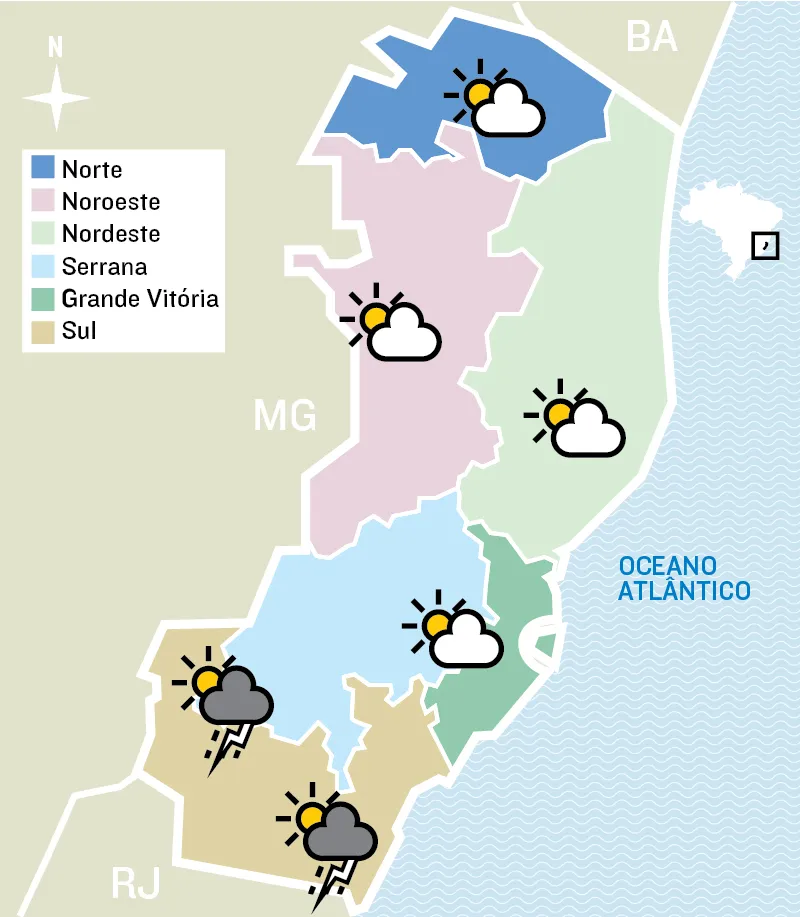 Imagem ilustrativa da imagem Confira a previsão do tempo para este domingo