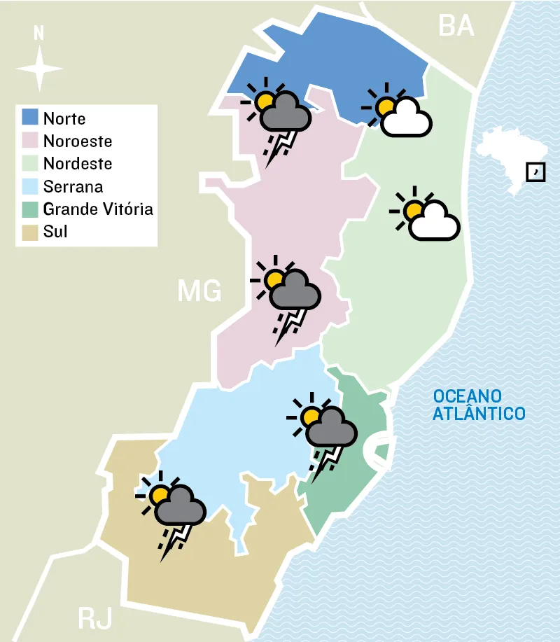 Imagem ilustrativa da imagem Frente fria se aproxima e terça-feira pode ser de chuva, diz Insituto