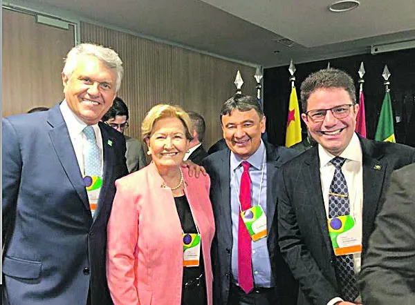 Os ex-senadores Ronaldo Caiado, Ana Amélia, Wellington Dias e Gladson Camelli