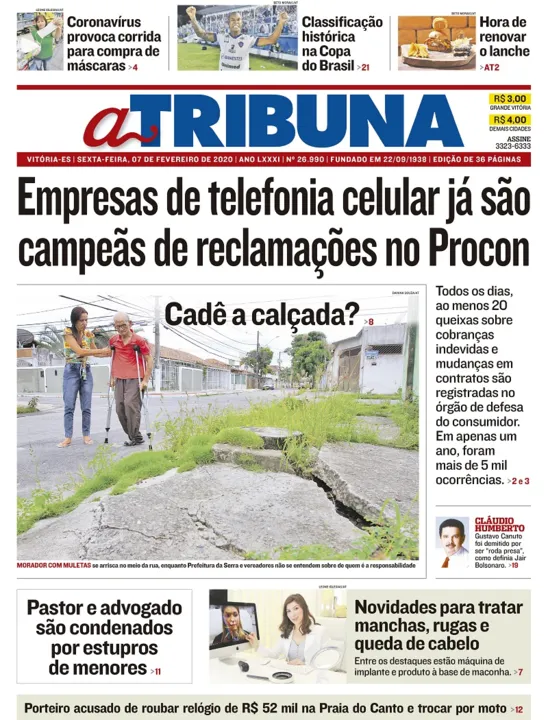 Imagem ilustrativa da imagem Clique aqui e veja os destaques do jornal A Tribuna desta sexta