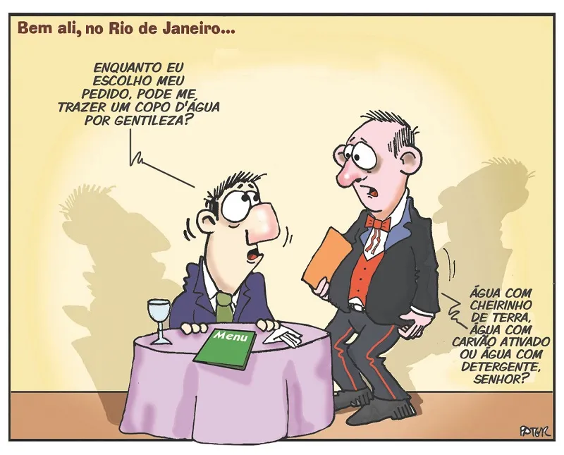 Imagem ilustrativa da imagem Água suja é o tema da Charge do Dia