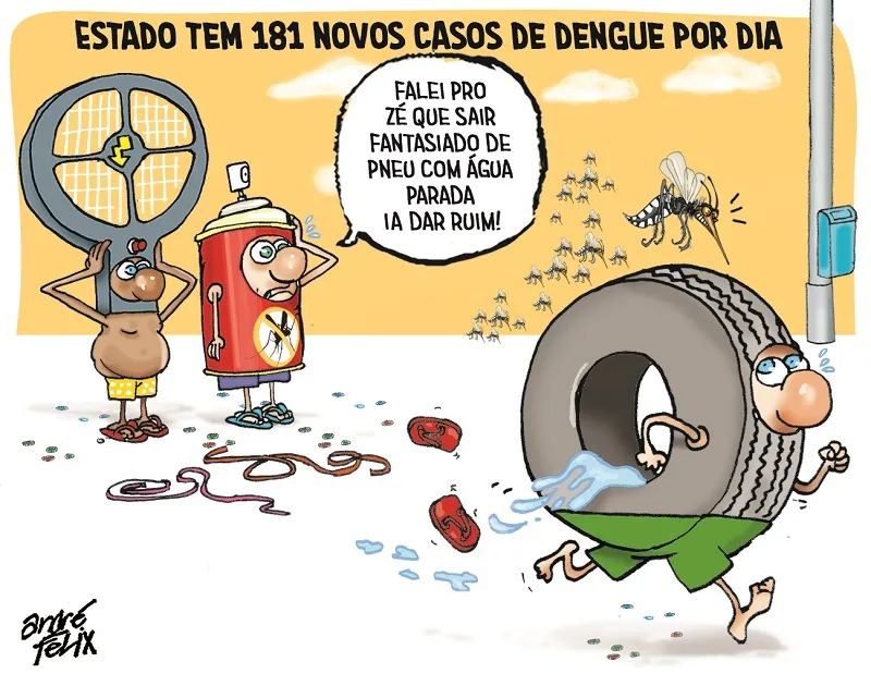 Imagem ilustrativa da imagem Dengue é o assunto da Charge do Dia