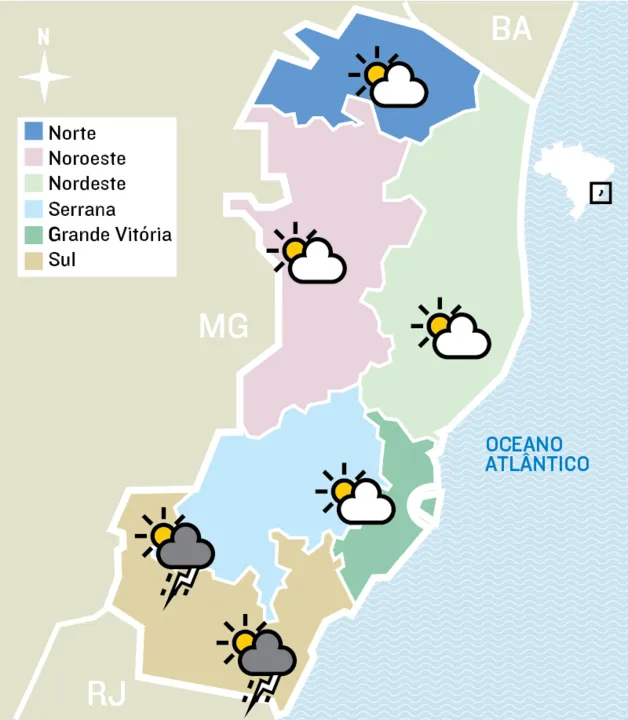Imagem ilustrativa da imagem Confira a previsão do tempo para este domingo