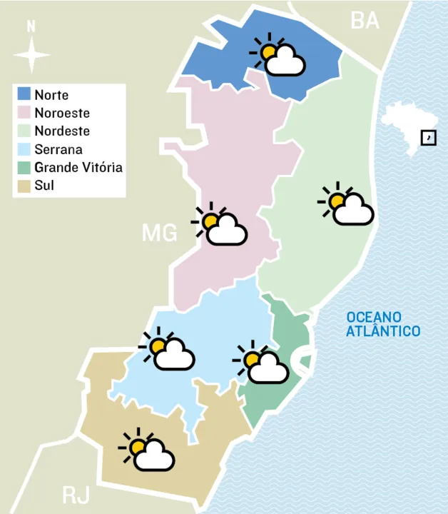 Imagem ilustrativa da imagem Instituto alerta para chuva intensa em 13 cidades do Sul do Estado