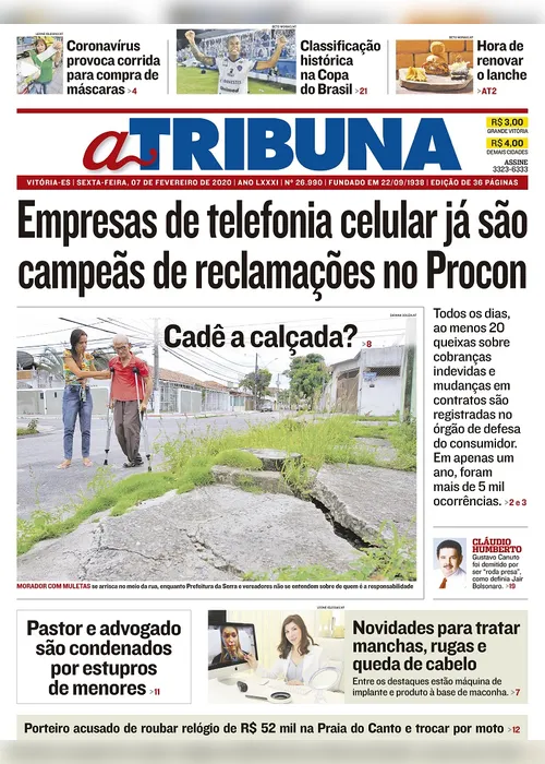 Imagem ilustrativa da imagem Clique aqui e veja os destaques do jornal A Tribuna desta sexta