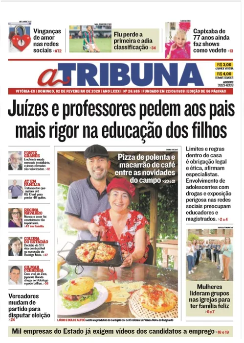 Imagem ilustrativa da imagem Confira os destaques do Jornal A Tribuna deste domingo