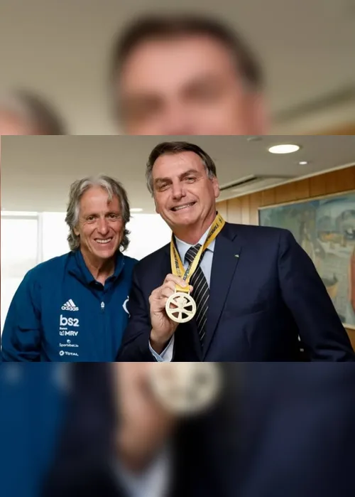 Imagem ilustrativa da imagem Jorge Jesus se reúne com Bolsonaro após título do Flamengo da Supercopa