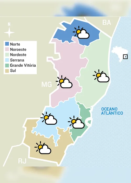 Imagem ilustrativa da imagem Instituto alerta para chuva intensa em 13 cidades do Sul do Estado