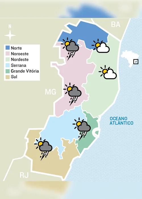 Imagem ilustrativa da imagem Frente fria se aproxima e terça-feira pode ser de chuva, diz Insituto