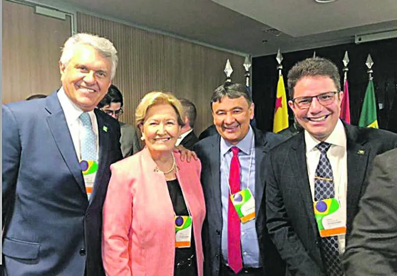 Os ex-senadores Ronaldo Caiado, Ana Amélia, Wellington Dias e Gladson Camelli