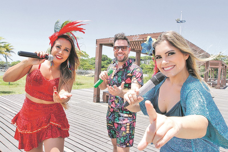 Cantores Danny Machado, Filipe Fantini e Fernanda Pádua vão fazer shows pelo litoral do Espírito Santo durante o Carnaval (Foto: Fábio Nunes/ AT)