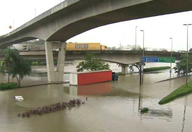 Estragos causados pela chuva em São Paulo (Foto: SBT)