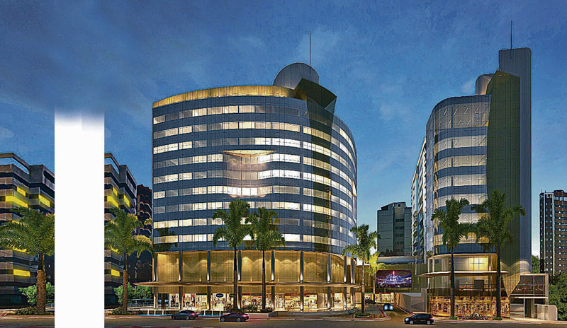 Fachada do Ocean Ville: empreendimento localizado na Praia da Costa, Vila Velha, conta com 324 salas simples e duplex e um mall com 34 lojas (Foto: Divulgação / Galwan)