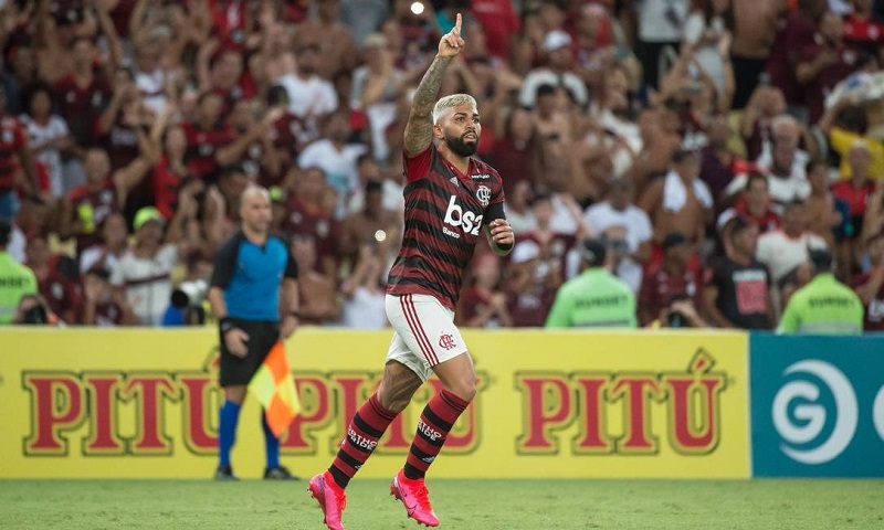 Gabigol abriu o placar. (Foto: Alexandre Vidal/Flamengo)