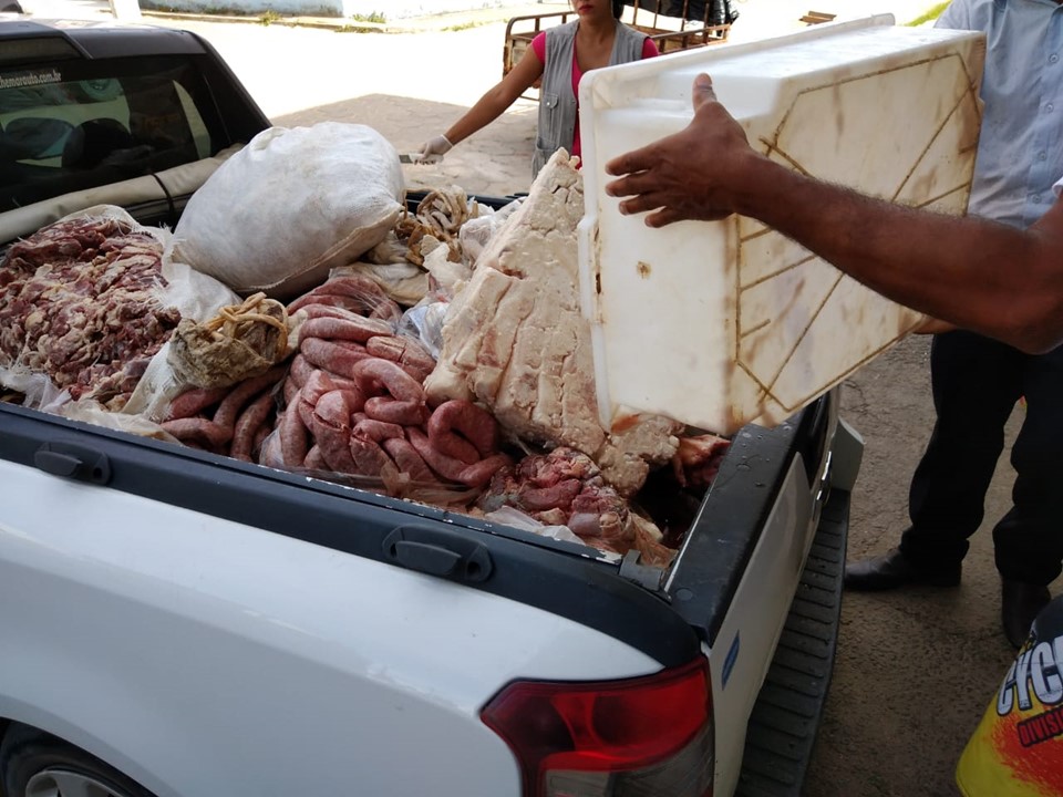 Técnicos do Idaf e da Vigilância Sanitária levara a carga para ser destruída (Foto: Divulgação/Idaf)