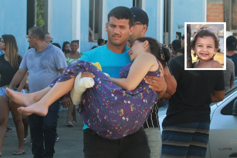 Mãe de Alice é carregada pelo marido em velório. (Foto: Kadidja Fernandes/Acervo da família)