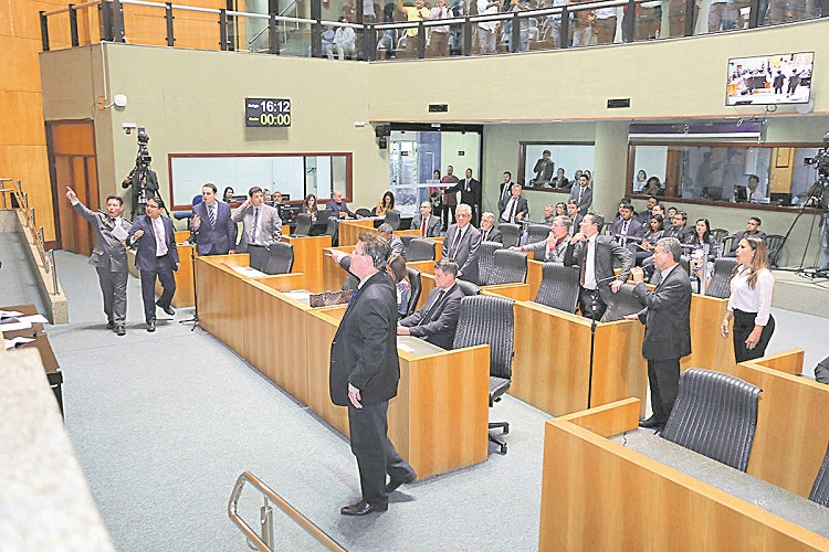 Plenário da Assembleia: nenhum voto contrário (Foto: Tati Beling/Ales)