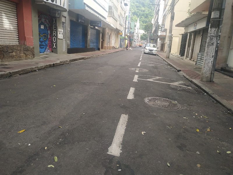 Rua 7 de Setembro, no Centro de Vitória. (Foto: Kananda Natielly)