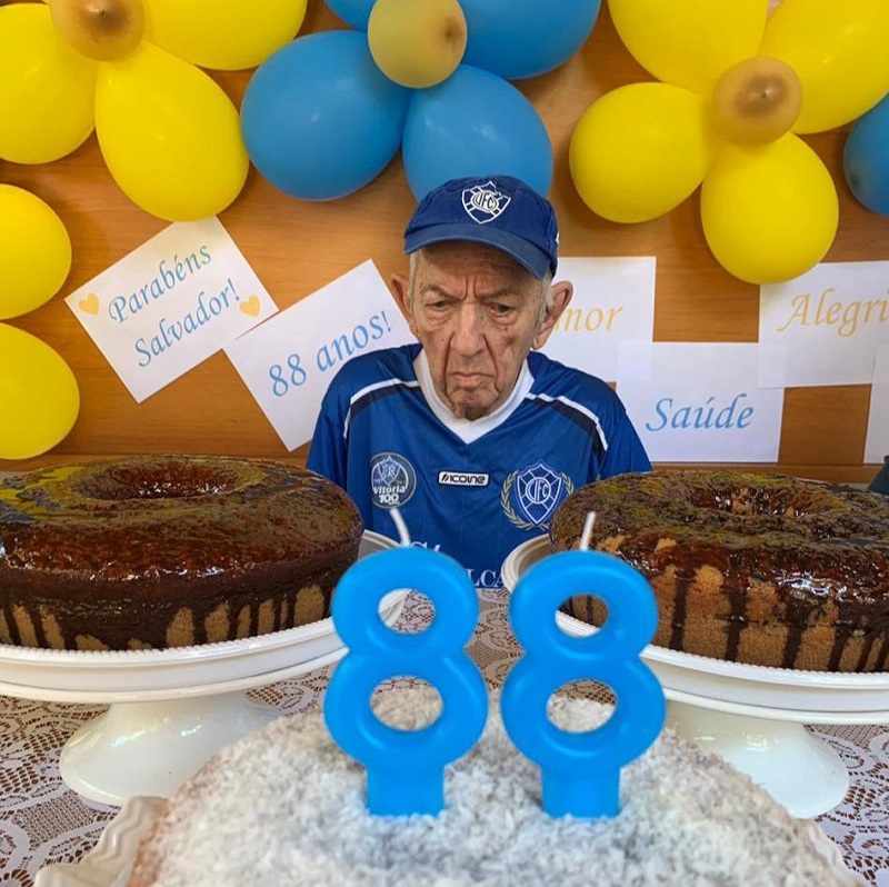Salvador Costa em seu aniversário de 88 anos. (Foto: Acervo da família)