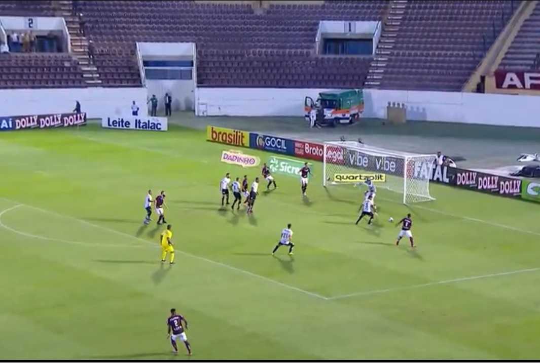 Partida entre Santos e Ferroviária em fevereiro (Foto: Reprodução/ SporTV)