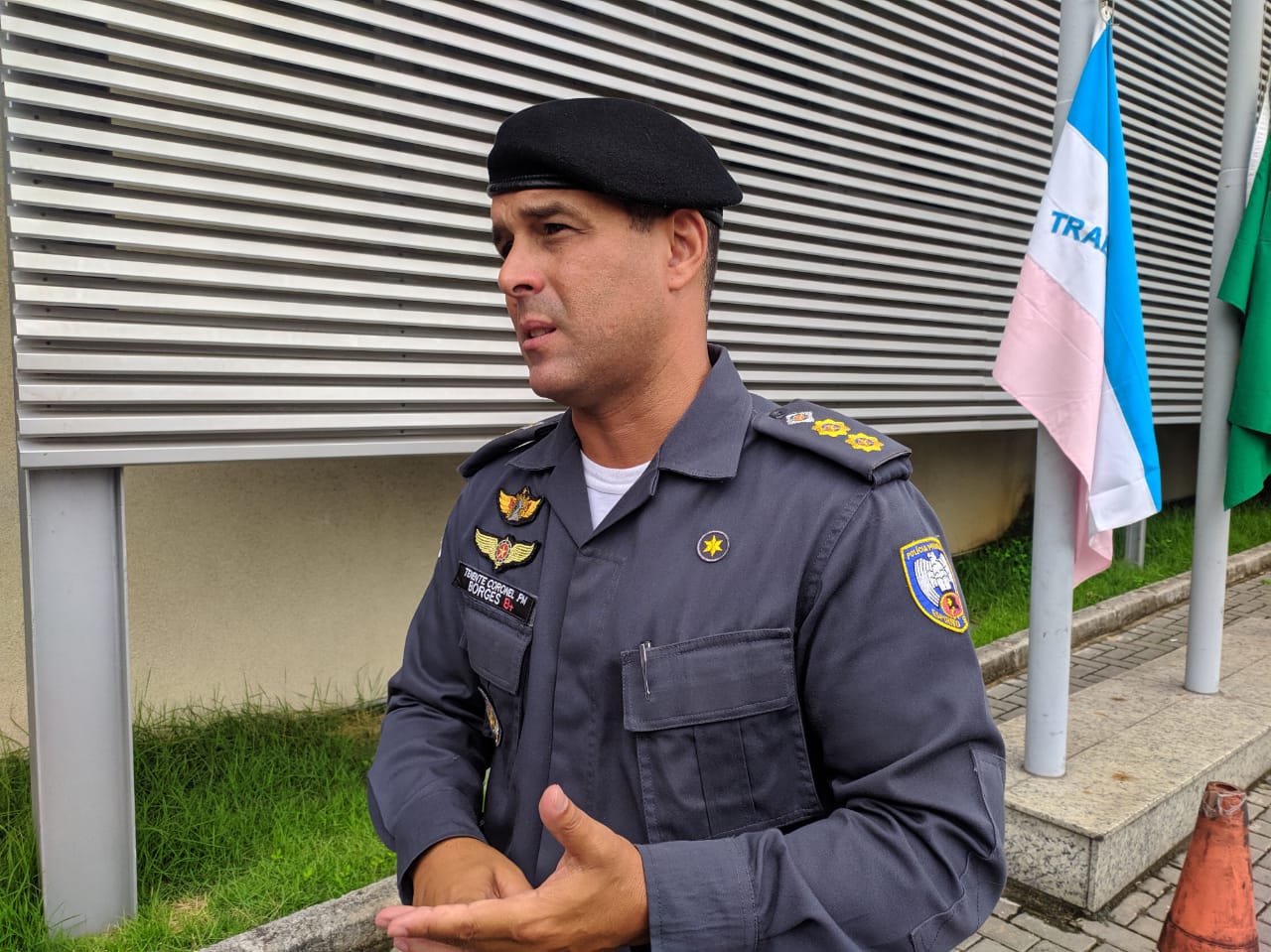 Tenente-coronel Márcio Franco Borges, comandante do 1° Batalhão (Foto: Júlia Afonso)