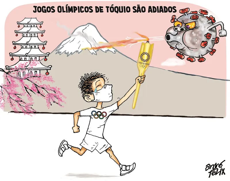 Imagem ilustrativa da imagem Jogos Olímpicos é tema da charge do André Felix desta quarta-feira